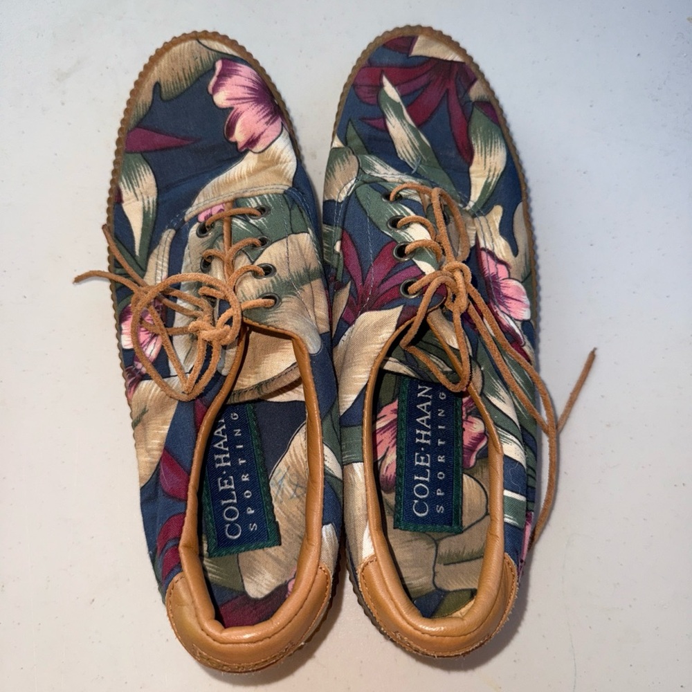 Vintage Cole Haan Women's Floral Sneakers - Multicolor